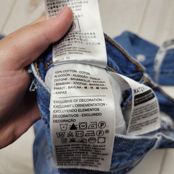 Levis premium wedgie straight jeans button fly raw hem distressed rigid - Picture 11 of 13